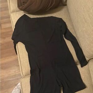 Elegant Black Long Sleeve Pajama Bodysuit